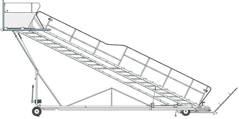 Height-adjustable aircraft maintenance stairs MSA Picture: Height-adjustable aircraft maintenance stairs MSA